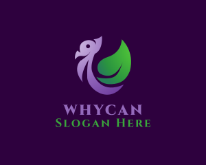 Vegetarian - Botanical Leaf Peacock logo design