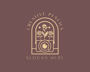 Floral Photo Camera logo design