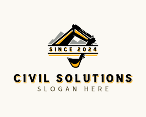 Excavator Quarry Mining logo design