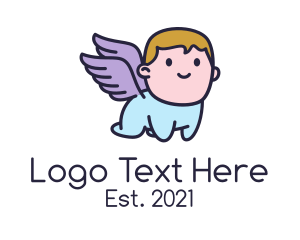 Boy - Cute Baby Angel logo design