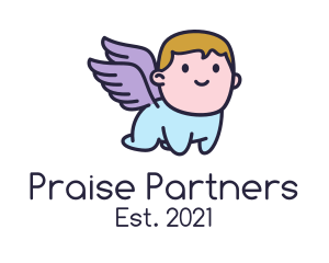 Praise - Cute Baby Angel logo design