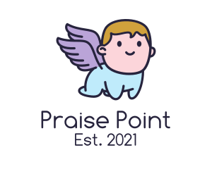 Praise - Cute Baby Angel logo design