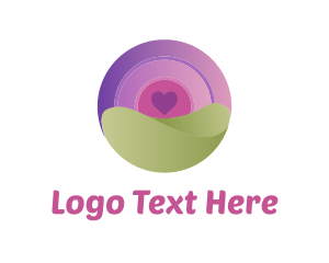Purple Heart - Love Sphere App logo design