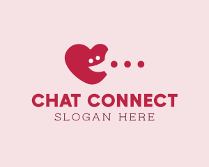 Chat - Heart Eat Chat logo design