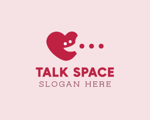 Conversation - Heart Eat Chat logo design