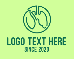 Body Organ - Green Leaf Lungs logo design