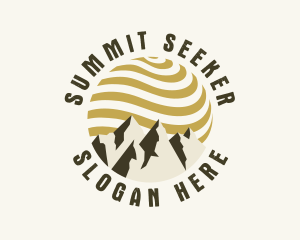 Vintage Mountain Sun logo design