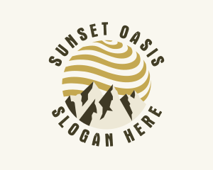 Vintage Mountain Sun logo design