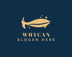 Gold Whale Animal Logo