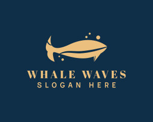 Gold Whale Animal logo design