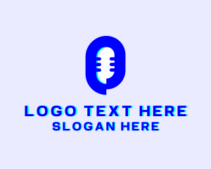 Podcast - Microphone Podcast Letter Q logo design