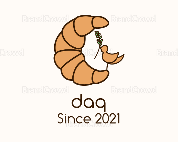 Croissant Leaf Bird Logo