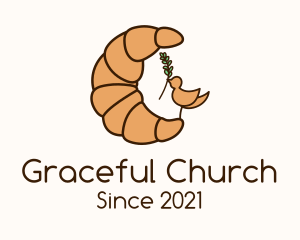 Breadmaker - Croissant Leaf Bird logo design
