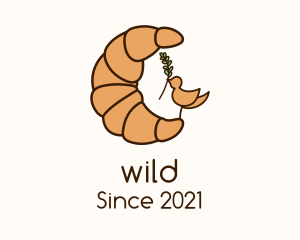 Bird - Croissant Leaf Bird logo design