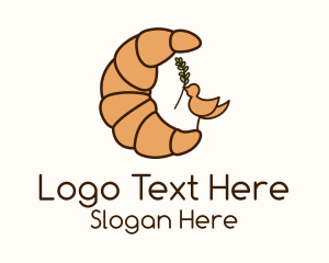 Croissant Leaf Bird Logo