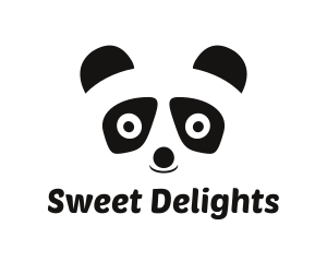 Black And White - Panda Bear Kids logo design