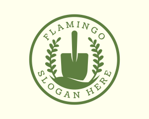 Planting - Shovel Plant Leaves logo design