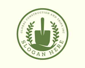 Green - Shovel Plant Leaves logo design
