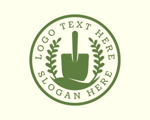 Tree Planting - Shovel Plant Leaves logo design