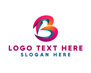 3d - Gradient Business Letter B logo design