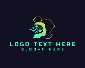 Tech Hexagon Head  Logo