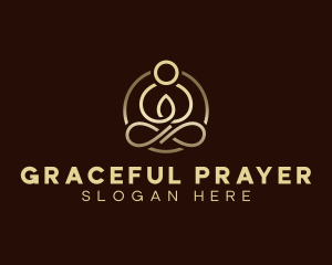 Praying - Yoga Wellness Relaxation logo design