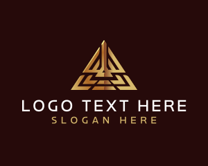 Golden - Luxury Pyramid Triangle logo design