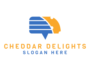 Cheddar - Cheese Chat Messenger logo design