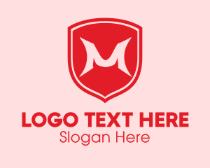 Anti Virus - Red Shield Letter M logo design