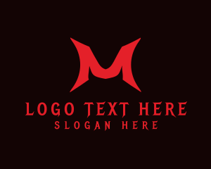 Horror - Scary Shield Letter M logo design