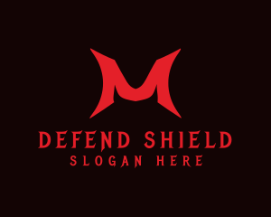 Defend - Scary Shield Letter M logo design