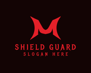 Defend - Scary Shield Letter M logo design