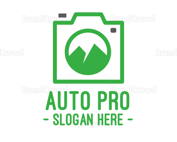 Camera Outline Mountain Logo