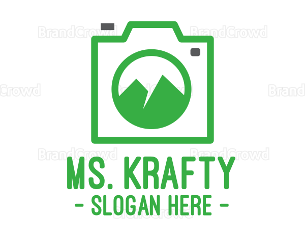 Camera Outline Mountain Logo