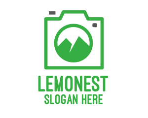 Camera Outline Mountain Logo