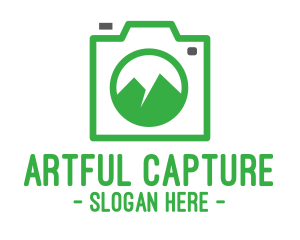 Portrait - Camera Outline Mountain logo design