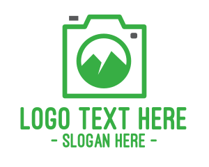Camera Outline Mountain Logo
