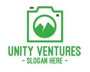 Photograph - Camera Outline Mountain logo design