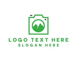 Outdoor - Camera Outline Mountain logo design