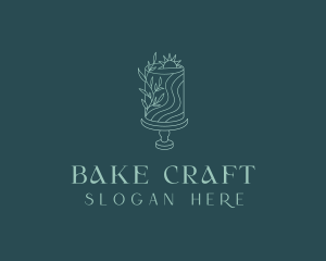 Floral Wedding Cake logo design