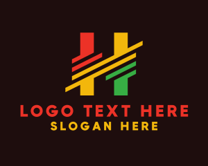 Advertising - Generic Stripes Letter H logo design