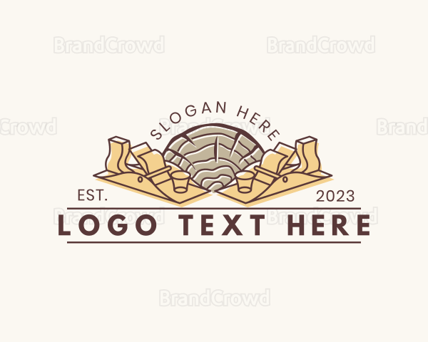 Wood Planer Log Woodworking Logo