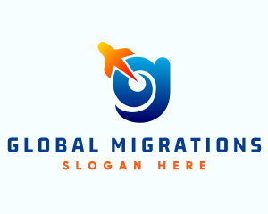 Immigration - Airplane Travel Letter G logo design