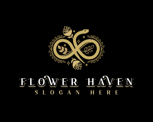 Infinity Flower Snake logo design