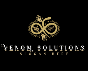 Infinity Flower Snake logo design