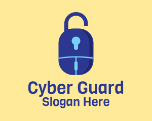 Malware - Blue Mouse Lock logo design