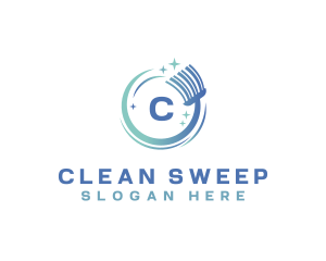 Sweep - Broom Sweep Cleaning logo design