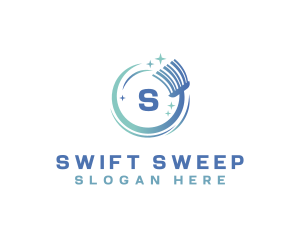 Broom Sweep Cleaning logo design