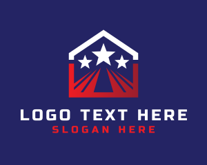 House - American Star House logo design