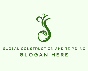 Hair Product - Green Botanical Swirl logo design